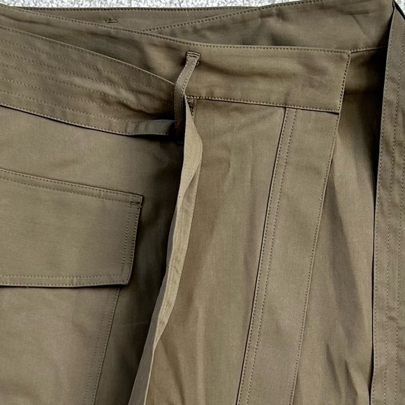 H&M EDITION Women’s Utility Wrap Skirt Dark Khaki Green Oversized Belt Pocket‎ 4 - Picture 3 of 15